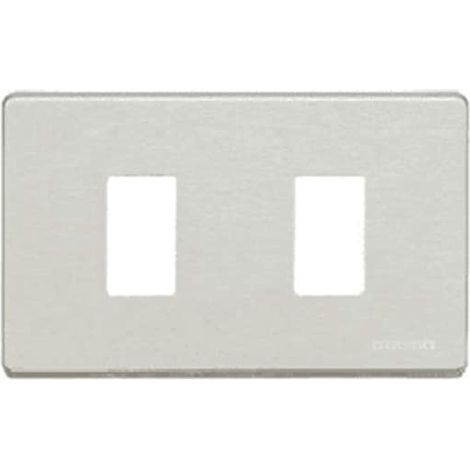 Placca 2P Per Scatola Rettangolare Alluminio Magic ( BTICINO cod. 503/2A/AL )