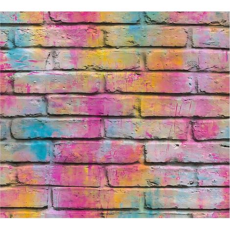 Carta da parati effetto stucco intonaco Profhome 361001 Carta da parati TNT liscia per bambini opaca porpora viola giallo 5,33 m2 (1/5)