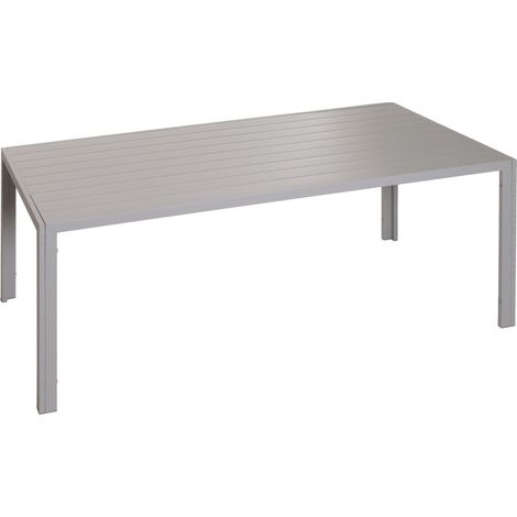 Table de jardin en aluminium résistante aux intempéries 180 x 80 cm gris clair 040008553