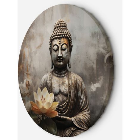 Tableau sur toile Image circulaire Bouddha en méditation abstrait 40x40 (1/5)
