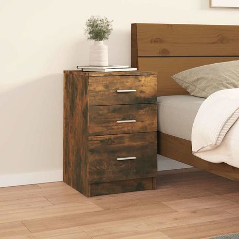 vidaXL Bed Cabinet Smoked Oak 40x40x63 cm Engineered Wood (1/5)