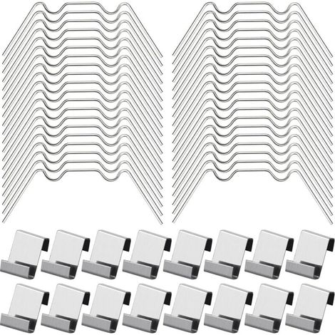 100Pcs Clips de Vitrage pour Serre Inclure 50Type W Serre Pinces en Acier Inoxydable et 50 Clips de Type Z pour Vitre de Serre