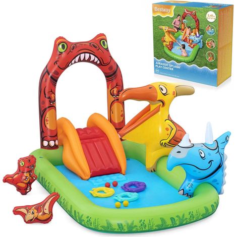 Jurassic aufblasbarer spielplatz 241 x 140 x 137 cm bestway 53160