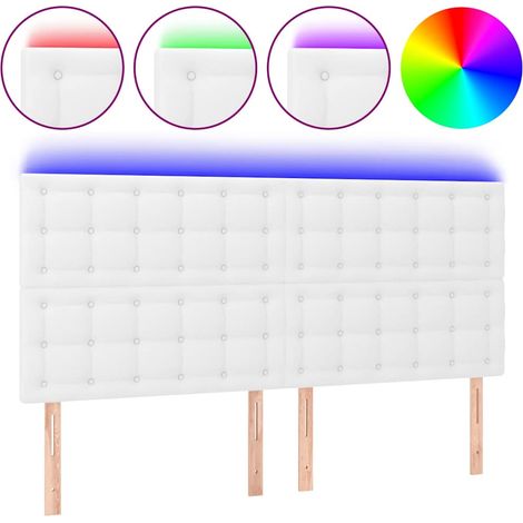 Maison Exclusive - Tête de lit à LED Blanc 160x5x118/128 cm Similicuir (1/5)