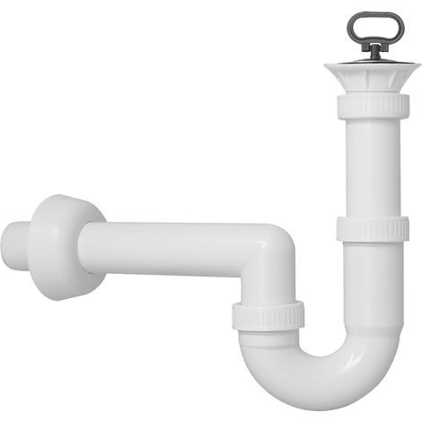 Schläfer 4618105 Kit di Scarico con Sifone per Lavello Universale G 1 1/2 e Piletta con Tappo per Lavabo, Lavatoio, Lavanderia, Raccordo Tubo Scarico a parete da 40mm (1/5)