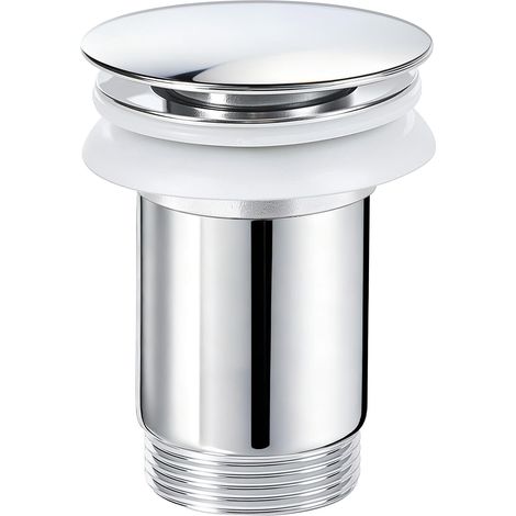 1 Bonde pop-up, clic-clac avec trop-plein, acier inoxydable chromé, drainage rapide, pour lavabo de salle de bain (1/5)