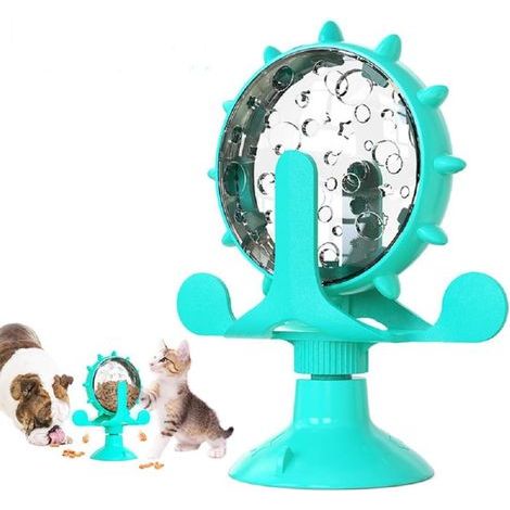 Moulin à Vent pour Chat - Jouet Interactif Grande Roue Tourne à 360° - Distributeur de Nourriture Rotatif (1/5)