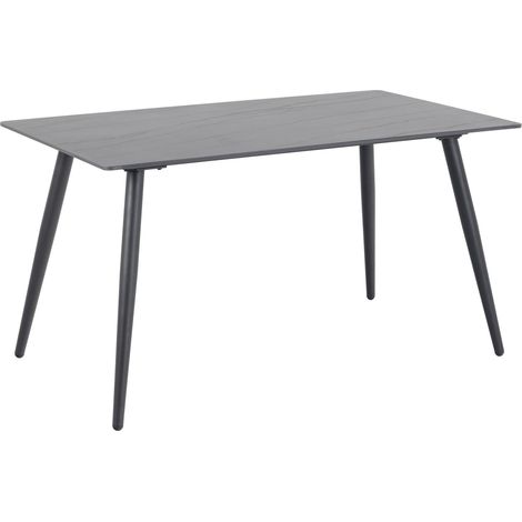 Mesa Norsica 588, Mármol negro, 75x80x140cm, Cerámica, Metal