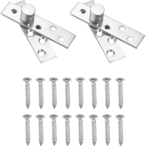 2pcs Porte Pivot Charnière, Inox Acier Caché Porte Charnière, Secret Porte Charnière avec Vis pour Battant Portes Battantes, Cuisine Porte, Armoires Petit (1/5)