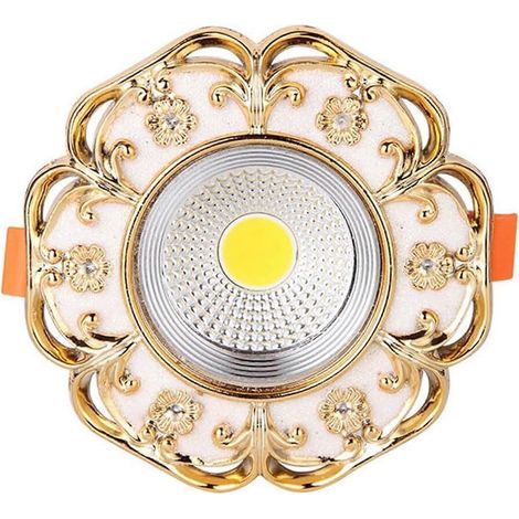 3-farbige, dimmbare LED-Einbauleuchte mit goldener Blende, runde Deckenleuchte, 5 W