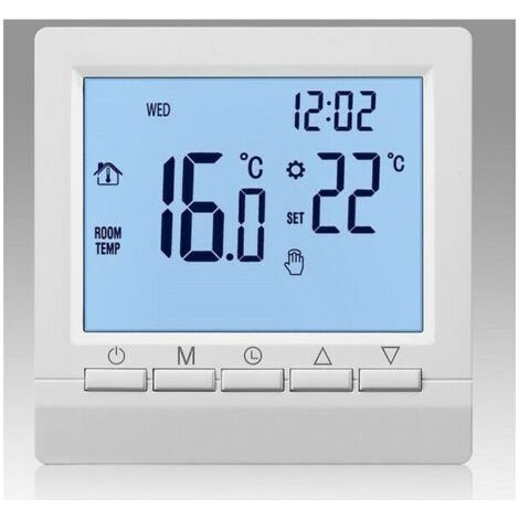 Thermostat de Chauffage de chaudière à gaz 1.5 v régulateur de température alimenté par Batterie avec rétro-éclairage Blanc pour chaudières Programmable hebdomadaire (1/4)