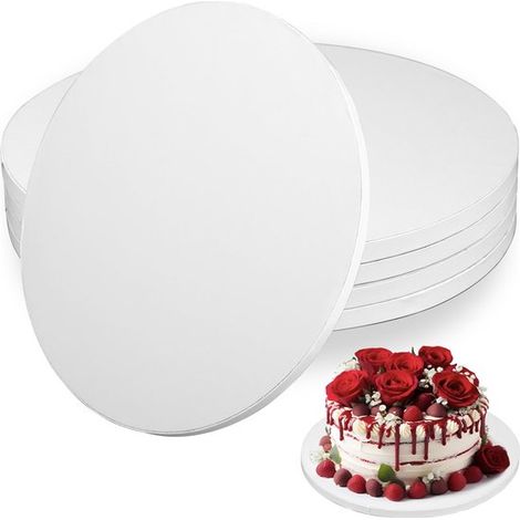 Base para pastel, 5 piezas Ø20 cm, Base para pastel, Plato de cartón para pastel, Base para pastel, Plato blanco para pastel, Platos de postre (1/5)