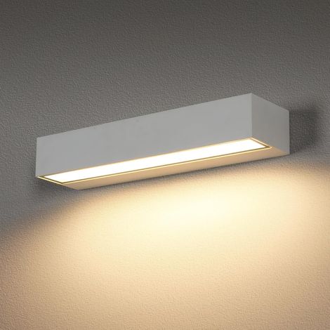 GOECO Applique Murale Exterieur LED 16W, Etanche IP65 Luminaire Mural Exterieur Moderne, 3000K Blanc Chaud Applique Murale Blanche Exterieur 30CM (1/5)