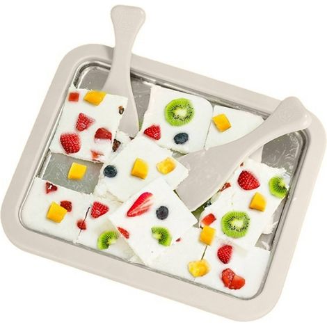 Machine à crème glacée en acier inoxydable, facile à nettoyer, fournitures de cuisine pour sorbet au yaourt, bricolage. (1/5)
