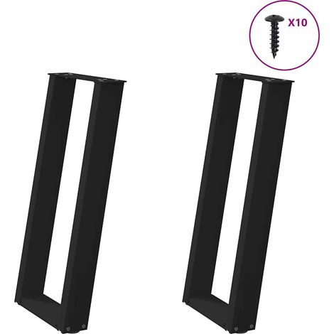 Konsolentischbeine U-Form 2 Stk. Schwarz 28x(72-73) cm Stahl