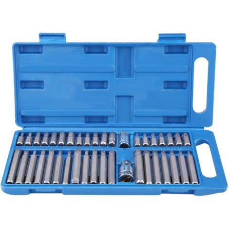 QORVA- 40Pcs Kit d'Outils Embouts de Douilles en Hexagonale Torx,Entraînement 1/2 Pouce 3/8 Pouce (1/5)