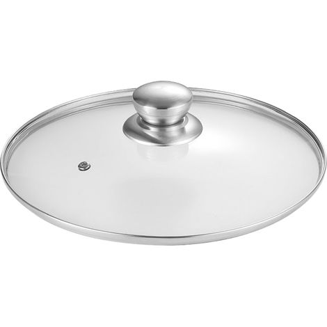 Couvercle En Verre Trempé - 29 Cm - Pour Casserole Poêle Wok - Bords En Acier Inoxydable - Avec Ventilation Anti-débordement - 1 Pièce (1/5)