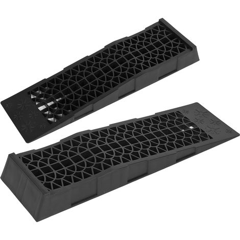 Rampes de voiture basses en plastique noir (2 pièces) - Capacité 2 000 kg (4 400 lb) - Idéales pour la vidange d'huile (1/5)
