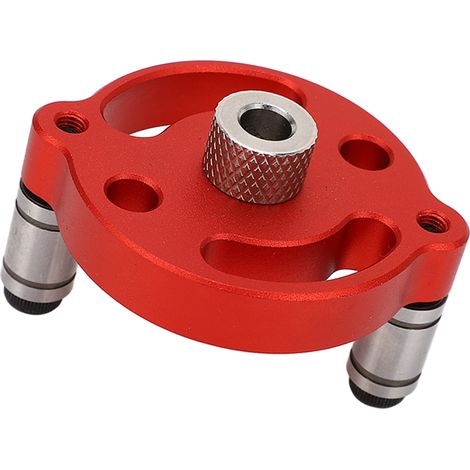 Lot de 3 poinçons centrés automatiques pour bois, gabarit de perçage à trous ronds avec bagues, guide auto-adaptatif rouge, outillage de menuiserie précis (1/5)