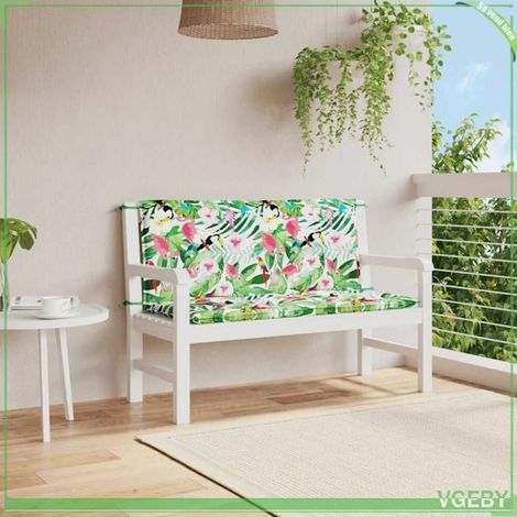 Coussin de banc - FAFEISY - 361692 - Lot de 2 - 120x50x7 cm - Multicolore (1/5)