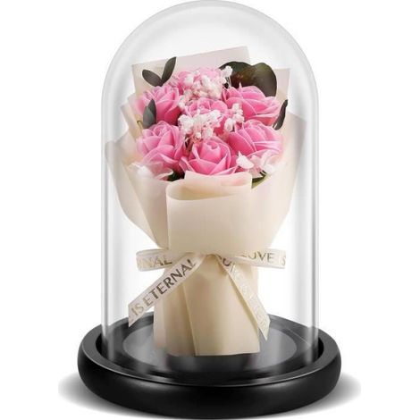 Cadeaux de fleurs éternelles créatives, Décoration de la maison rose rose, Cadeau parfait pour les femmes - rose (1/5)