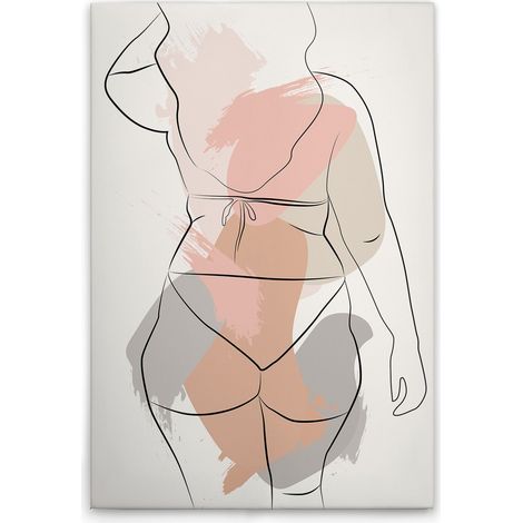 Leinwandbild Bodyline Positivity M1-No.51678 - Kunstdruck auf Leinwand in Weiß Schwarz - Wandbild 30 x 45 cm (1/5)