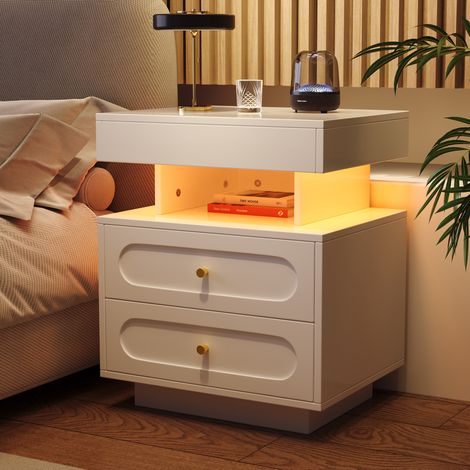 mobile contenitore 50x40x60 con cassetti LED bianco OKMYHOME (1/5)