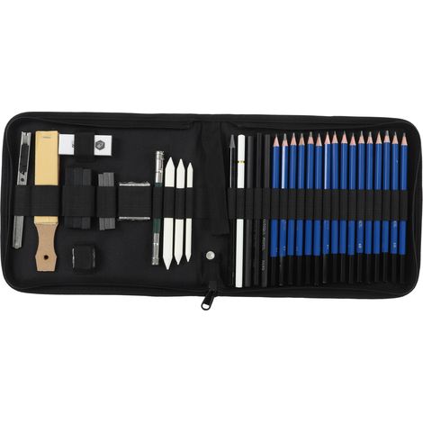 Sketch Kit Reusable Portable Case Sturdy Carbon Core Mahogany Material DIY Writing Pencils for Students Hobbyists (1/5)