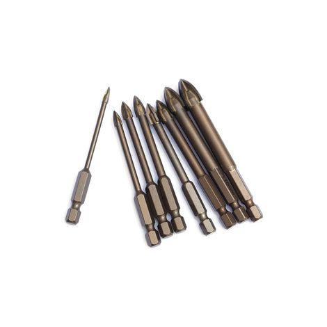 2 jeux multi‑matériaux 3‑12 mm – Foret cruciforme pour carrelage, verre, béton – Perçage tout support