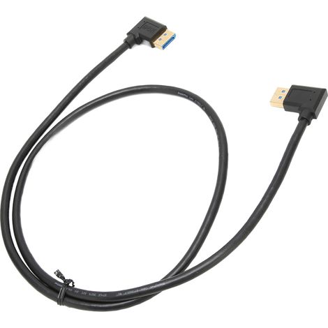 Câble DisplayPort 1.4 32,4 Gbit/s coudé à 90° (DP mâle vers DP mâle), compatible 8K 60 Hz, 4K 144 Hz et 2K 165 Hz
