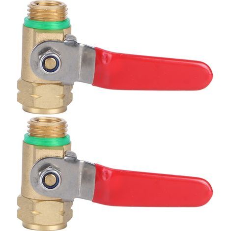 Vanne à bille en cuivre G3/8" DN10, filetage mâle/femelle, avec poignée à levier rouge et pièces pour pulvérisateur (1/5)