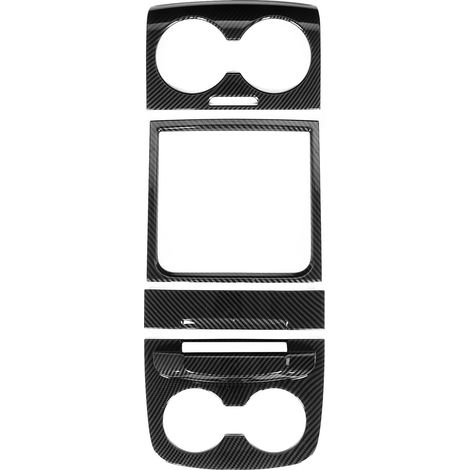 Lot 4 Garnitures Cadre Porte-Gobelet Style Carbone, Adhésif Décoratif Compatible Toyota Sienna 2015-2020 (1/5)