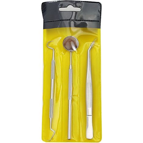 Ensemble de 3 outils dentaires en acier inoxydable pour l'élimination du tartre et le nettoyage des taches (1/2)