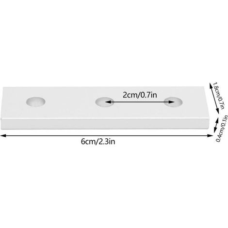 Lot de 10 plaques de jonction plates en aluminium, droites et à 3 trous (2020) (1/5)