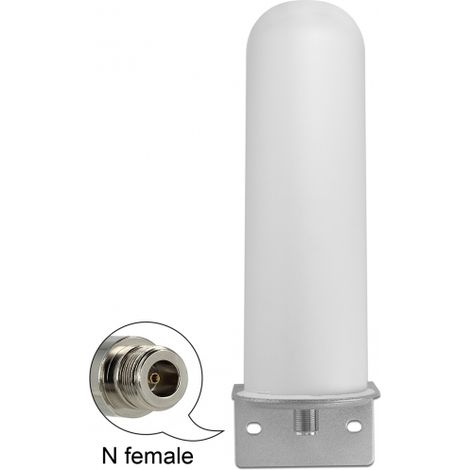 Delock LTE Antena hembra N 4 - 6 dBi 22 cm omnidireccional montaje de polo fijo blanco al aire libre