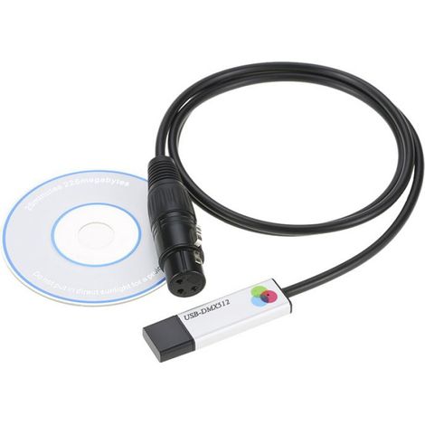 câbles midi vers USB Adaptateur d'interface USB vers DMX LED DMX512, contrôleur d'éclairage de scène pour lampe (1/5)