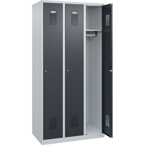 C+P Spind Basis PLUS, 3 Abteile, 1850x900x500mm, 7035/7016 (1/5)