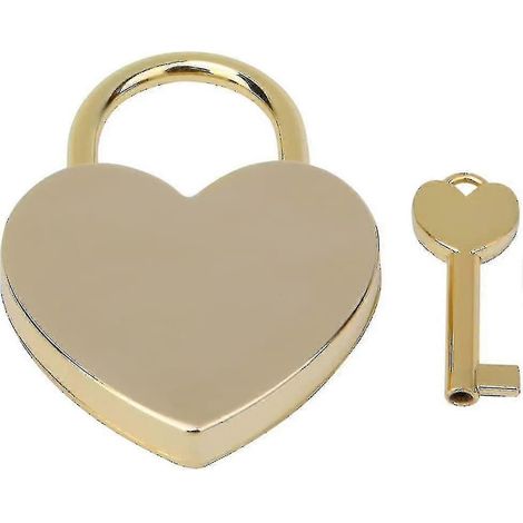 1 mini cadenas en forme de cœur, mesurant 4,6 x 5,8 cm, avec clé, en métal poli. (1/5)