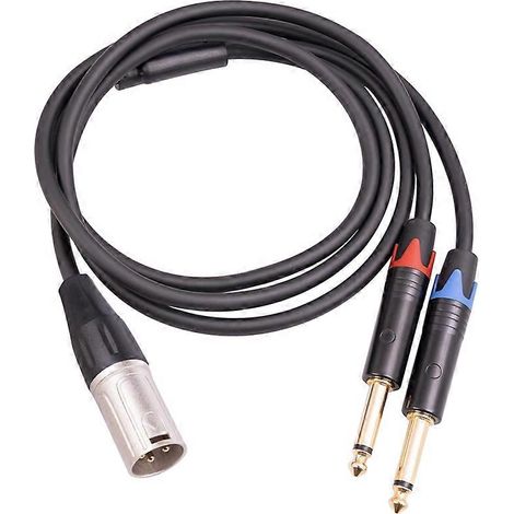 Câble répartiteur en Y double prise jack 6,35 mm (1/4") vers XLR mâle, connecteur XLR mâle 3 broches vers double prise jack 6,35 mm pour microphone audio C (1/5)