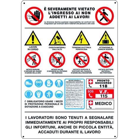 Cartello Per Cantieri Info 21 Simboli Polionda Cm. 138X98