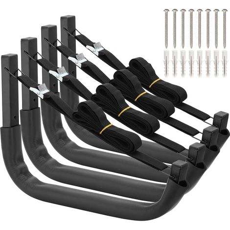 Porte-kayak, fixation murale pour garage et canoës pour kayak ou paddleboard, crochets résistants (38 cm x 26,7 cm) (1/5)
