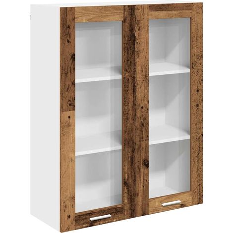 Armadio sospeso moderno spazio di archiviazione 80 x 31 x 100 cm con 2 ante in legno multistrato legno antico 020053439
