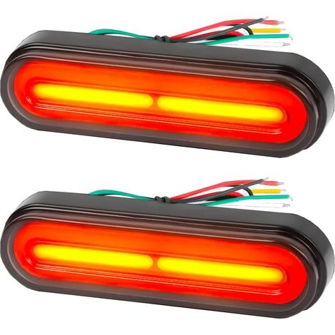 2PCS Couleur ambre de scooter de moto 12-80V double couleur pour les signaux de virage et la couleur rouge pour la lampe d'arrêt de frein de la lumière de queue