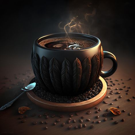Tableau sur verre synthétique café noir 90x90 cm - Impression sur Verre synthétique - Image HD  imprimée sur Verre synthétique - Tableau mural décoratif - Fabriqué en France