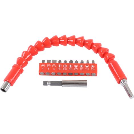 Kit de 10 embouts magnétiques pour tournevis électrique, tige flexible de rallonge pour réparation