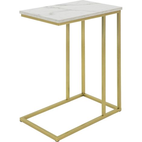 [JAMAIS UTILISE] SoBuy SoBuy FBT87-G Table d'appoint industrielle - Cadre doré - 48x61x30 cm