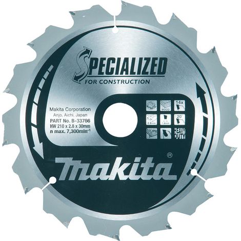 Lama B-33766 MAKITA speciale legno 210 x 30 mm 14 denti (1/2)