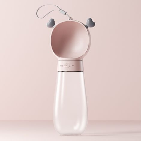 Fuente de agua portátil para perros, ideal para perros y otras mascotas, para senderismo y acampada (rosa, 600 ml). (1/5)