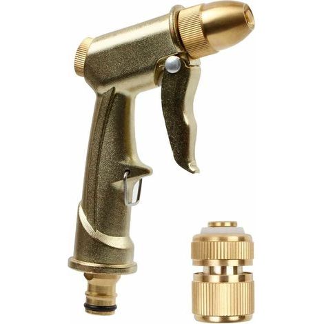 Metallene Gießkanne, goldene Gießkanne, verstellbare Gartenspritze, geeignet für Garten, Rasen und Autoreinigung (1/5)