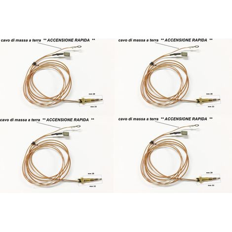 4 TERMOCOPPIE TERMOCOPPIA ACCENSIONE RAPIDA MM 33 GLEM GAS STAR H 4775 TC 32